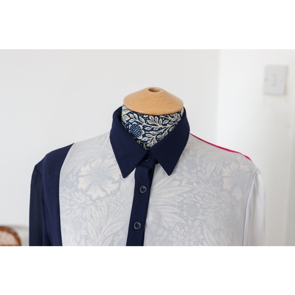 Shein Colourblock Blouse Shirt Size L - Picture 2 of 6